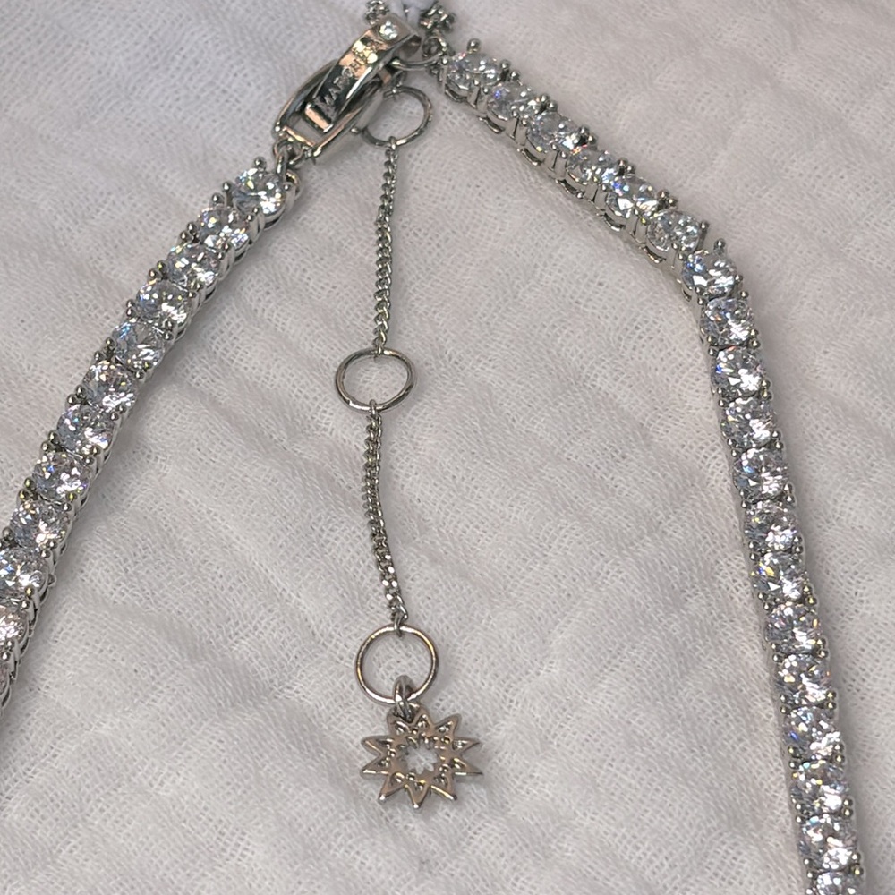 NWT Marchesa Cubic Zirconia Tennis Collar Necklace - Picture 5 of 8